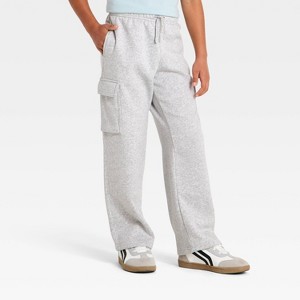 Boys' Active Comfort Fleece Cargo Pants - All In Motion™ Gray XL
