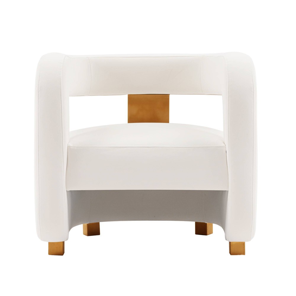 Photos - Sofa Amirah Modern Velvet Upholstered Accent Chair White - Manhattan Comfort