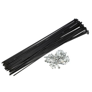 Unique Bargains 14G J Bend Bike Bicycle Spokes With Nipples Steel Black 40 Pcs - 1 of 4
