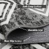 Acekool Washable Geometric Area Rug, Soft Low Pile, Foldable, Non Slip, Entryway Bedroom Living Room, Black Gray Blue Brown Multiple Sizes - 4 of 4