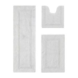 Lux Premium 100% Cotton  Ultra-Soft Tufted Solid Reversible 3 Piece Bath Rug Set, Water-Absorbent, Durable, Machine Washable Bathroom Rug - 1 of 4