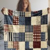 Cozy Patchwork Throw Blanket with Polka Dot and Plaid Print Patterns, Versatile All Season Gift Blanket, Christmas Gift. - 3 of 4