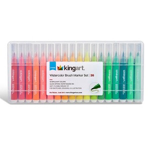 KINGART Brush Tip Markers 36 Colors - 1 of 4