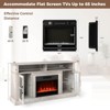 Costway 58" Fireplace TV Stand with LED Lights Entertainment Center for 65 Inch TV Brown/Black/White/Gray - 3 of 4