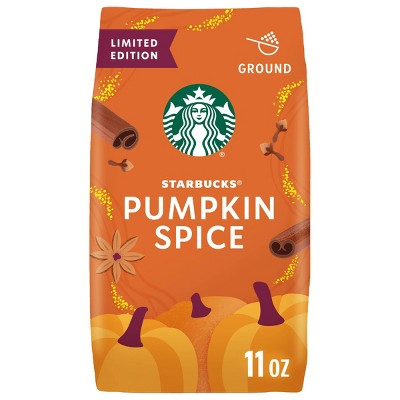 Starbucks Pumpkin Spice Light Roast Ground Coffee - 11oz: Arabica Beans, No Added Sugar
