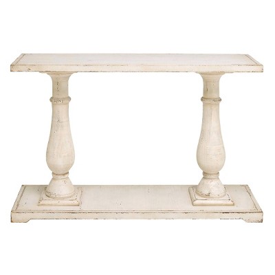 Antique Wood Console Table White - Olivia & May: Farmhouse Style, Fixed Shelf, Indoor Use