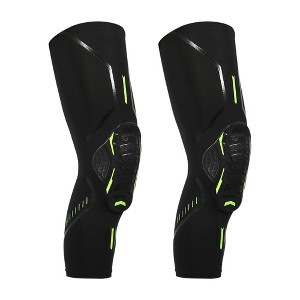 Unique Bargains 2pcs Compression Knee Braces EVA Padded Leg Sleeves Nylon Black Size 2XL - 1 of 3
