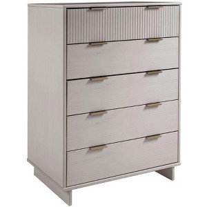 PAGED Wood Dresser, Contemporary Storage Cabinet with 5 Full Extension Drawers and Glam Drawer Handles for Living Room, Hallway - 1 of 4