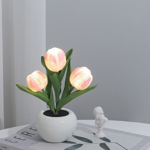 Led Table Lights,Led Simulation Tulip Night Light with Vase,Table Lamp Ornaments for Home Living Room Desktop Decor for Home Table Centerpieces - 1 of 4