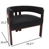 FONTOI Upholstered Accent Chairs Set of 2, Armchair Chair with Open Back&3 Legs for Living Room Bedroom Dining Room Kitchen, Black, - 3 of 4
