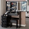 CAVINAS Vanity Desk + Cushion Stool Bedroom Furniture Modern Small Vanity Desk with Mirror for Small Space Bedroom - 3 of 4