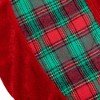 Northlight 48" Red and Green Plaid Velveteen Christmas Tree Skirt - 4 of 4