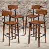 Flash Furniture 4 Pack Rustic Antique Walnut Industrial Wood Dining Barstool - 2 of 4