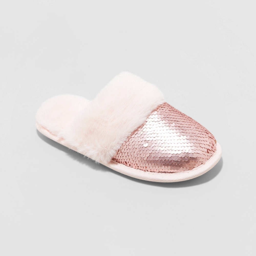 Girls' Zoie Flip Sequin Slide Slippers - Cat & Jack™ Pink XL