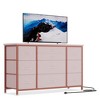 Wide Dresser with 10 Large Drawers for 55'' Long TV Stand with Power Outlet Entertainment Center - 2 of 4
