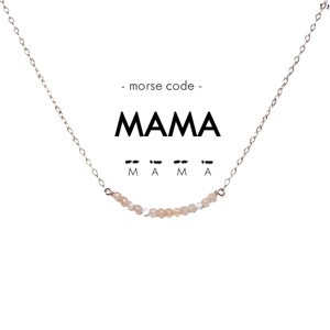 ETHIC GOODS Women's Dainty Stone Morse Code Necklace [MAMA] - 1 of 4