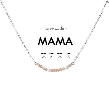 ETHIC GOODS Women's Dainty Stone Morse Code Necklace [MAMA]