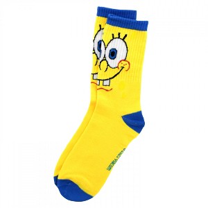 Mens SpongeBob SquarePants Big Smiles Crew Socks - 1 of 3