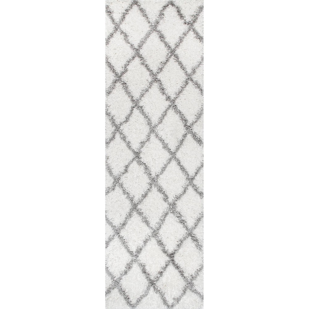 2'8inx8' Runner Tess Cozy Soft & Plush Modern Area Rug White- nuLOOM