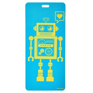 Merrithew Pixel the Robot Kids' Eco Yoga Mat - Aqua (4mm) - 1 of 4