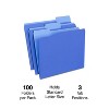 MyOfficeInnovations Colored File Folders 3-Tab Letter Blue 100/Box 224527 - 2 of 4