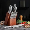 Attop 15-Piece Stainless Steel Knife Block Set - Kitchen Knife Set with Built-in Sharpener & Hardwood Block - 2 of 4