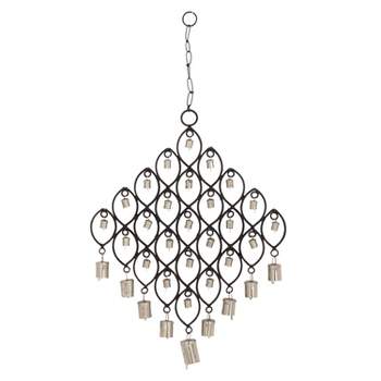  Eclectic Metal Abstract Windchime Black/Silver - Olivia & May