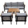 Whisen 4 Pieces Outdoor Sectional Sofa Set 5-person Patio Seating Group Outdoor Cnversation Set - 3 of 4