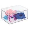 mDesign Plastic Cosmetic Vanity Storage Organizer Box, Hinge Lid, 4 Pack, Clear, USA Made - 3 of 4
