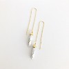 Sanctuary Project by sanctuaire Semi Precious White Howlite Pillar Threader Drop Earrings Gold - 3 of 3