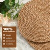 Aoibox Round Woven Placemats Set of 10 - Boho Rattan Natural Water Hyacinth Farmhouse Weave Rustic Braided Wicker Table Mats for Dining Table Wedding - 4 of 4
