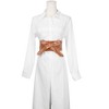 Allegra K Women's Faux Leather Self Tie Bowknot Wide Waist Band Sash Obi Belt One Size - 4 of 4