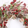 26" Farmhouse Berry Pine Winter Christmas Birch Wreath for Front Door - 4 of 4