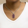 Haus of Brilliance Men's Silver Created Red Ruby Dog Tag Pendant Necklace - 22" Inches - 4 of 4