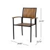 Set Of 2 Modern Acacia Wood Patio Dining Chairs,Outdoor Dining Chair With Metal Frame,Wooden Slats Armrests Lounge Chair-Coolbibila - 4 of 4
