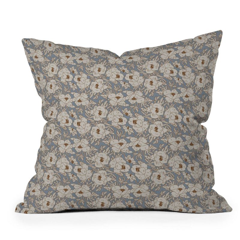 Holli Zollinger Indra Poppy Outdoor Throw Pillow Denim Gray - Deny Designs, 1 of 5