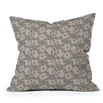 Holli Zollinger Indra Poppy Outdoor Throw Pillow Denim Gray - Deny Designs
