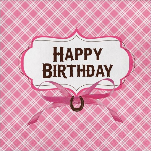 48ct Heart My Horse Birthday Napkins Pink Target