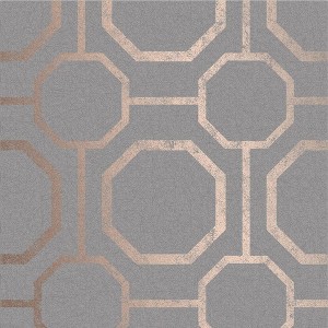 Sashiko Rose Gold and Grey Geometric Paste the Wall Wallpaper - 1 of 4
