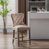 WestinTrends 24" Tufted Upholstered Velvet Bar Stool with Metal Footrest (Set of 2) - 2 of 4