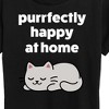 Women's - Instant Message - Purrfectly Happy At Home Cat Short Sleeve Graphic T-Shirt - 2 of 4