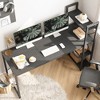 Bestier 63''Computer Desk with Shelves Storage and Oak Earphone Hook,Home office desk with 4 Tier Shelves & Adjustable Feet & Reversible Bookshelf - 4 of 4