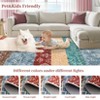Vintage Boho Geometric Area Rug with Non-Slip Backing, Soft Foldable Low Pile Non-Slip Indoor Floor Carpet - 4 of 4