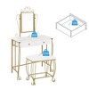 Bestier Vanity Table Set with Mirror & Stool,White Makeup Dressing Desk with Drawers for Girls,Women,Bedroom,Gift - 4 of 4