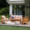 Logan Outdoor Teak Wood Lounge Chair with Sunbrella Vellum Cushion - Cambridge Casual - 4 of 4