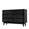 Homy Casa Mid Century 6 Drawer Dresser with Angled Legs for Bedroom or Living Room, Black - 2 of 4