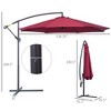 Aghana Digitals 10' Red Cantilever Patio Umbrella: UV/Water Resistant, 360° Crank Lift, Steel Frame - 3 of 4