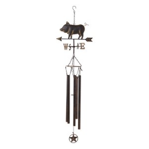 Zingz Home Iron Weathervane Wind Chime - 45X11.75X7 - Iron Pig - 1 of 4