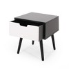 FONTOI End Table Mid Century Modern Wood Finish End Table with Drawer and Splayed Legs for Living Room and Bedroom, White, 13.78"*23.62"*23.62" - 3 of 4