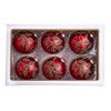 Kurt Adler 80MM Glass Red Berry and Holly Leaves 6-Piece Ball Ornament Set - 2 of 4